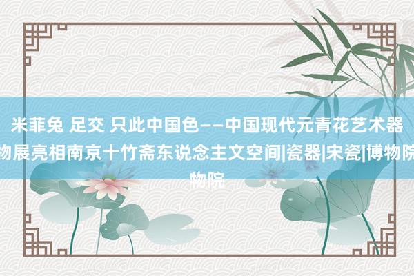 米菲兔 足交 只此中国色——中国现代元青花艺术器物展亮相南京十竹斋东说念主文空间|瓷器|宋瓷|博物院